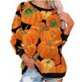 thumbnail image 2 of 2023 Chandail de Mode pour Femmes Rabais de 50 % Liquidation Femmes Décontracté Manches Longues Col Rond Hauts Blouse Ample Chandail à Imprimé d'Halloween Graphique, 2 of 6