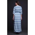 thumbnail image 4 of Bimba Robe Longue d'Été en Rayonne Ombrée Imprimée Teinture sur Nœuds à Manches Kimono avec Fente - Medium, 4 of 6