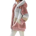 thumbnail image 2 of Innerwin Veste à Manches Longues pour Femmes Manteau d'Hiver Chaud Patchwork avec Poches Extérieur Rose m, 2 of 3