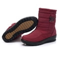 thumbnail image 4 of EGNMCR Bottes à la Cheville pour Femmes Extérieur Bottes de Neige pour Femmes Chaussures à Bout Rond à Enfiler Bottes Décontractées, 4 of 5