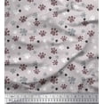 thumbnail image 1 of Soimoi Gray Rayon Fabric Paw Dog Print Sewing Fabric Yard 42 Inch Wide, 1 of 3