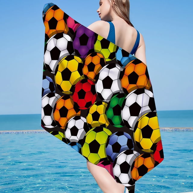 tumgatte Microfiber Beach Towel Super Lightweight Colorful Bath Towel Sandproof Beach Blanket Multi-Purpose Towel For Travel Swimming Pool 30x60 Inch Clearance
