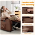 thumbnail image 3 of YSICK Petit Fauteuil Inclinable pour Petits Espaces avec Repose-Pieds en Lin pour Salon, Brun, 3 of 6