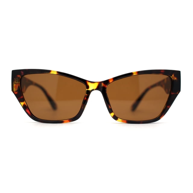Lunettes de Soleil pour Femmes à Oeil de Chat Carrées, Écaille, Brun