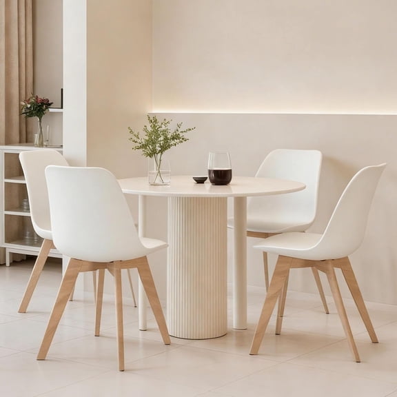 YLGJ Chaises de Salle à Manger Mi-Siècle, Ensemble de 4, Cuir PU, Pied en Bois Massif