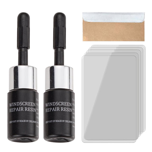Daisyyozoid Outil de Réparation de Verre Auto Fête des Pères Réparation de Fissures de Pare-Brise Ensemble de 4 Pcs Liquide de Réparation de Verre 3ml