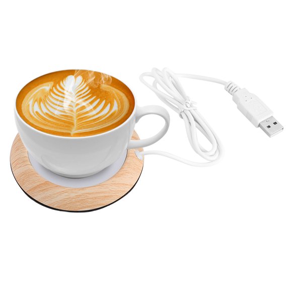 HURRISE USB Wood Grain Cup Warmer Heat Beverage Mug Mat Office Tea Coffee Heater Pad, Cup Warmer Mat, Cup Mats