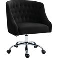thumbnail image 1 of Meridian Furniture Arden Chaise de Bureau Pivotante Réglable en Velours Noir et Chrome, 1 of 6