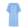 thumbnail image 4 of Heliisoer Women's Shirt Mini Dress Dress Short Short Sleeve Solid Color Patchwork, 4 of 9