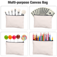 thumbnail image 3 of Blank Craft Bag Canvas Pen Pencil Case, Multipurpose Cotton Canvas Makeup Bag, 3 of 5