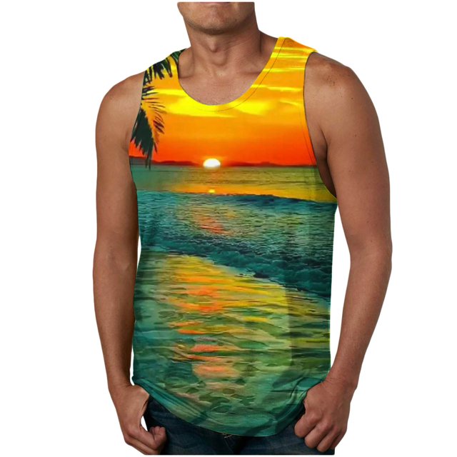 Birdeem Nouveau Débardeur Décontracté Mode Homme Été Floral Hawaïen Imprimé Sport Col Rond