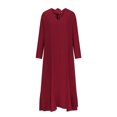 thumbnail image 4 of Pisexur Robes d'Automne pour Femmes, Couleur Unie, Manches Longues, Robes de Retour à la Maison, Col en V, Robes d'Invitée de Mariage pour Femmes, Robe Maxi Décontractée Ample, Robes Grande Taille pour Femmes aux Formes, P-5TG, 4 of 6
