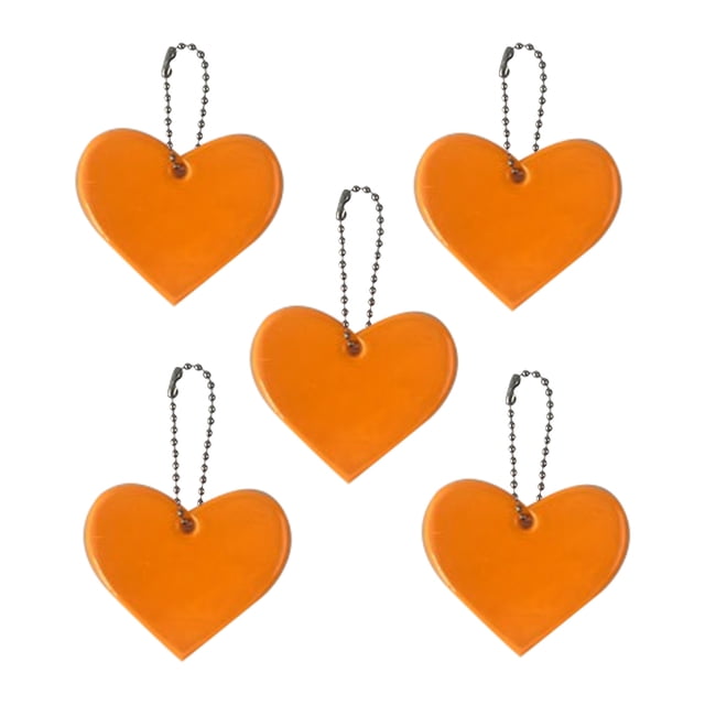Dvkptbk The Reflector 5Pcs Reflective Pendant Outdoor Reflective Pendant Heart Shaped Reflective Suitable for Backpack Riding Walking Running Travel Equipment