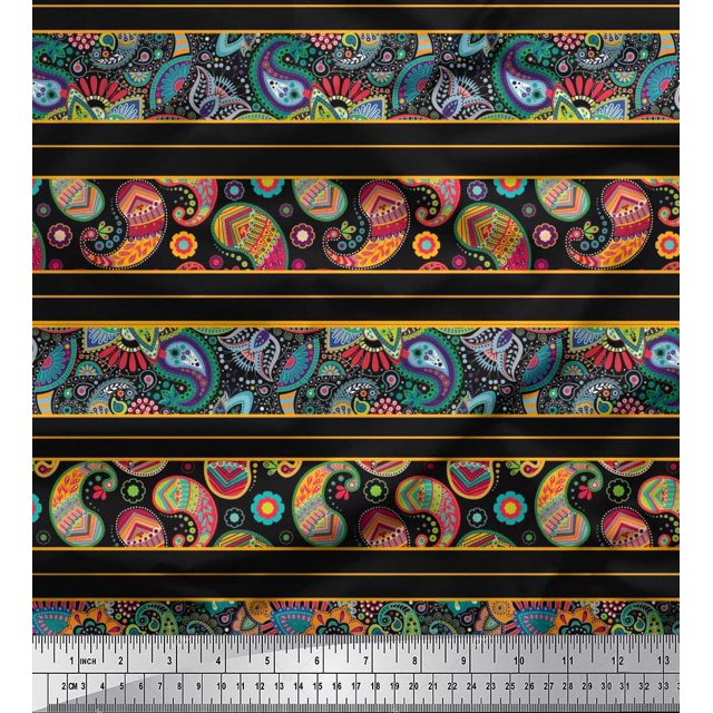 Soimoi Green Rayon Crepe Fabric Flying Woodpecker Bird Print Sewing Fabric Yard 46 Inch Wide