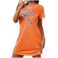 thumbnail image 1 of Rbaofujie Pyjama pour Filles Nuisette Courte Surdimensionnée pour Femmes Mode Imprimé sur la Poitrine Robe de Nuit à Manches Courtes Vêtements de Nuit pour Femmes, 1 of 7
