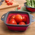 thumbnail image 2 of Oleegame 1PC Shower Soap Dish With Hook Foldable Silicone Colander Fruit Vegetable Washing Basket Strainer Kitchen Tool Red, 2 of 2