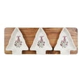 thumbnail image 1 of Holiday Time Cranberry Spice Collection Tree 3-Pack Stoneware Serving Snack Dip Bowls on Wood Tray, 4-Piece, 1 of 8