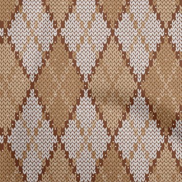 oneOone Cotton Flex Brown Fabric Argyle Diy Clothing Quilting Fabric Print Fabric By Yard 40 Inch Wide