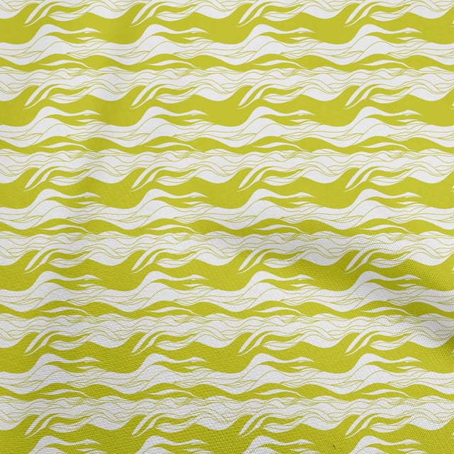 oneOone Cotton Flex Lime Green Fabric Asian Wave Sewing Craft Projects Fabric Prints By Yard 40 Inch Wide