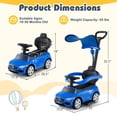 thumbnail image 4 of Costway Kids Ride on Push Car Mercedes-Benz Licensed 3-in-1 Sliding Car Blue, 4 of 10