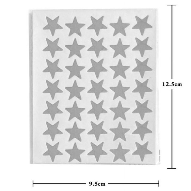 KUIZAP 10 Feuilles 15mm Autocollants Auto-Adhésifs Étoile Dorée Récompense de Mérite pour Enseignant Scolaire Bureau (Argent)