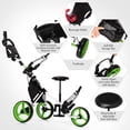 thumbnail image 2 of Goplus Chariot de Golf Pliant à 3 Roues avec Siège, Tableau d'Affichage, Poignée Ajustable, Vert, 2 of 10