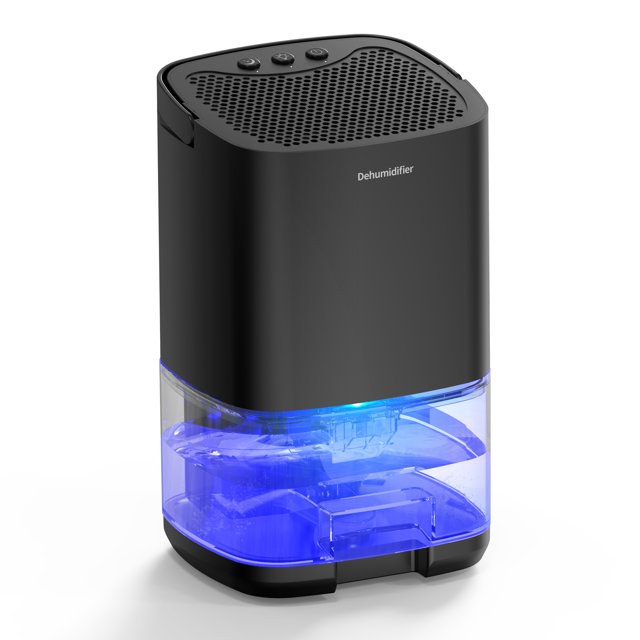 Compact Home Dehumidifier with 7-Colour Light, 800ml Tank & Auto Shut-Off