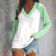 thumbnail image 2 of FAIWAD Women’s Color Block Tunic Top Long Sleeve Patchwork V Neck Plus Size Pullover Top, 2 of 4
