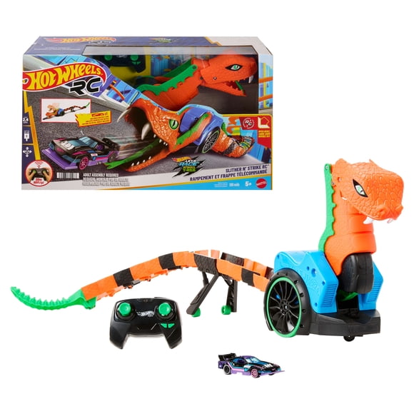 Hot Wheels Let’s Race Slither ‘N Strike RC & 1 Toy Car, Battery-Powered Remote-Control Vehicle