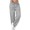 thumbnail image 2 of letairis Pantalons Amples pour Femmes, Pantalons de Sport Multicolores, Gris Clair m, 2 of 5