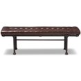 thumbnail image 3 of Baxton Studio Banquette en Faux Cuir Brun Foncé et Bronze Foncé, 3 of 8