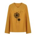 thumbnail image 4 of Yuyuzo T-Shirts pour Femmes Manches Courtes Décontractés Col en V Tops d'Été Color Block Tees Amples, 4 of 5