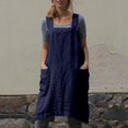 thumbnail image 3 of POINTERTECK Tabliers en Lin de Style Japonais Pinafore Cross Bandage X Forme Arrière, 3 of 6
