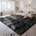 thumbnail image 1 of CozyDesg 8ft x 10ft Area Rugs, Soft Fluffy Area Rugs Floor Mat Floor Rugs for Living Room Bedroom Modern Decor Carpet, Blak Grey, 1 of 7