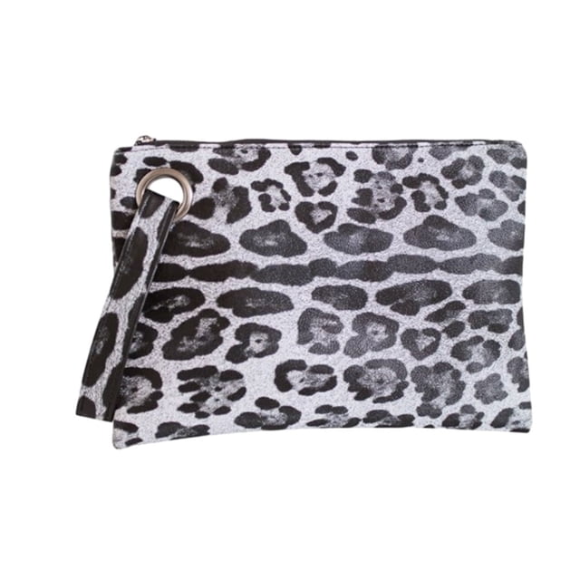 Transemion Fashionable Handbag Space-saving And Multicolored Woman Bags Durable PU Purse Designed Handbags Fashionable Bags Grey Leopard 1Set