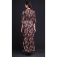 thumbnail image 2 of Bimba Robe Longue d'Été en Rayonne à Imprimé Floral Feuilles et Camélias, Manches Kimono, Fente, XXX-Grand, 2 of 6
