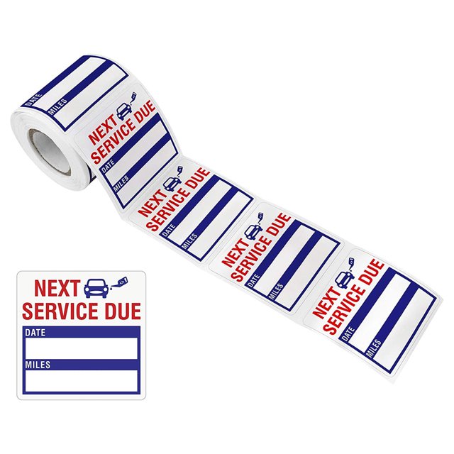Oil Change Stickers 2x2" Service Stickers, Maintenance service expires reminder waterproof stickers
