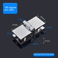 thumbnail image 2 of 2 Pcs Silver Bathroom Shower Glass Door Hinges Cabinet Hardware Clamp Hinge Set, 2 of 8
