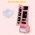 thumbnail image 3 of Costway Kids Jewelry Cabinet with Full-Length Mirror Drawer 2 Adjustable Tilt Angles Pink, 3 of 9