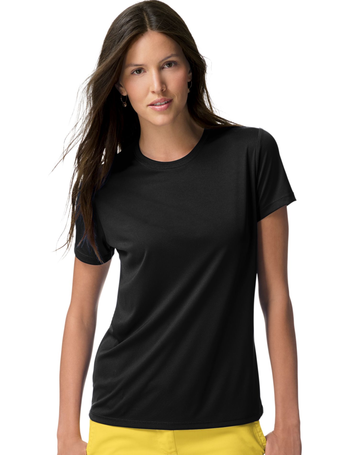 Hanes Cool DRI T-Shirt Femme, m, Noir