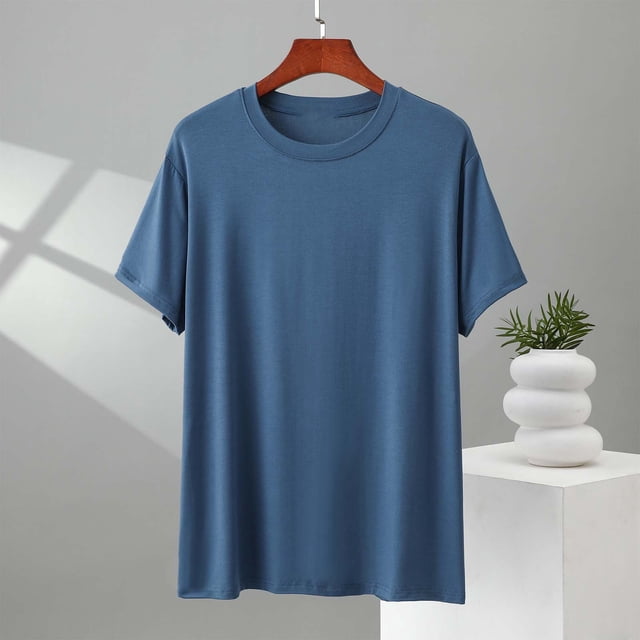 Kalauyu Mens Workout Shirts Dry Fit Athletic Short Sleeve Tshirts Crew Neck Modal Cotton Moisture Wicking Gym Running Performance Shirt
