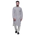 thumbnail image 1 of Atasi Ensemble Kurta Pyjama Long pour Hommes à Col Mandarin Imprimé Tenue Décontractée pour Garçons, 1 of 4