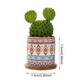 thumbnail image 2 of Plant Pot Cylindrical Flowerpot 7.5x7.6cm Geometric Pattern Simple Black White Nordic Style Home Decor Ceramic Vase, 2 of 2