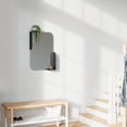 thumbnail image 2 of ALCOVE - Miroir mural 52x77cm avec 2 tablettes, métal noir, 2 of 7