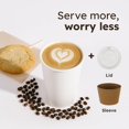 thumbnail image 3 of 12oz Disposable Coffee Cups with Lids and Sleeves – Set of 50 Disposable Cups for Hot and Cold Drinks – White Paper Cups with Lids and Covers for Thermal Protection – 50 Units, 12oz Each, 3 of 7