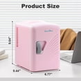 thumbnail image 3 of 4L/6Can Mini Fridge，Portable Skincare Refrigerator, Small Cooler, Retro Design, Wave Patterns, 3 of 6
