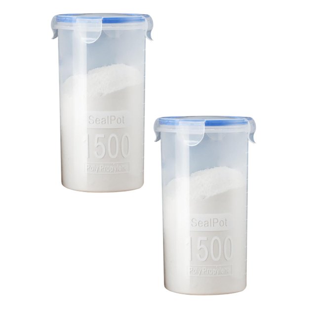 Oleegame 2 Pcs Rangement de Produits Boîte de Rangement de Cuisine Scellée Conservation des Aliments Contenant de Conservation en Plastique Réservoir de Rangement Grains Boîte Scellée