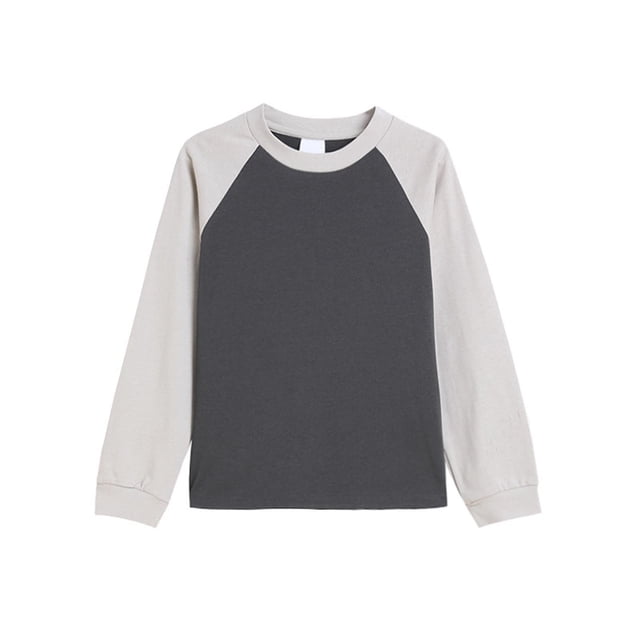 T-shirts à Manches Longues Raglan pour Garçons, Hauts Décontractés à Col Rond pour Enfants, Tenues Quotidiennes