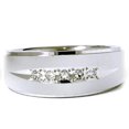 thumbnail image 1 of Mens 1/6ct Textured Wedding Anniversary White Gold Ring, 1 of 2