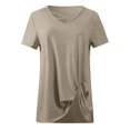 thumbnail image 5 of Birdeem T-Shirt Blouse à Manches Courtes à Col en V Uni pour Femmes, Coupe Ample, 5 of 5